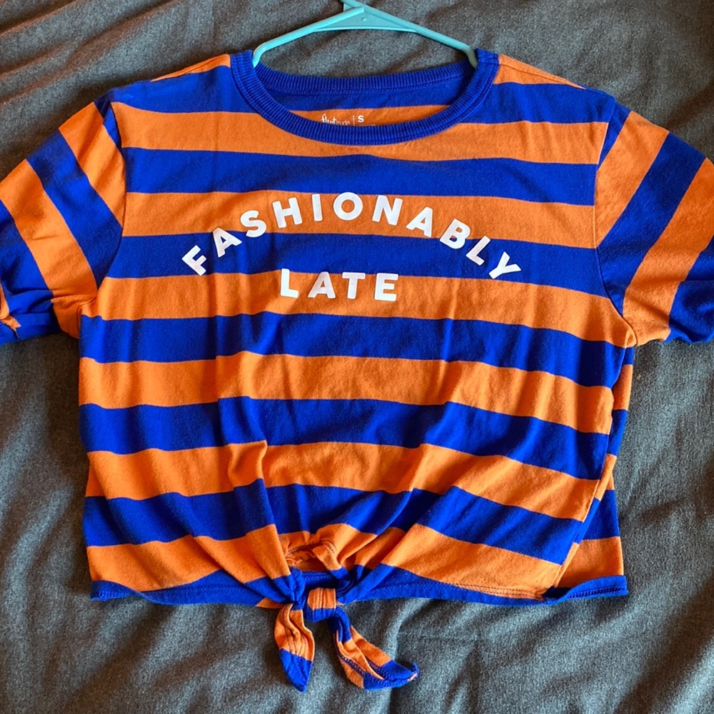 Striped girls crop top